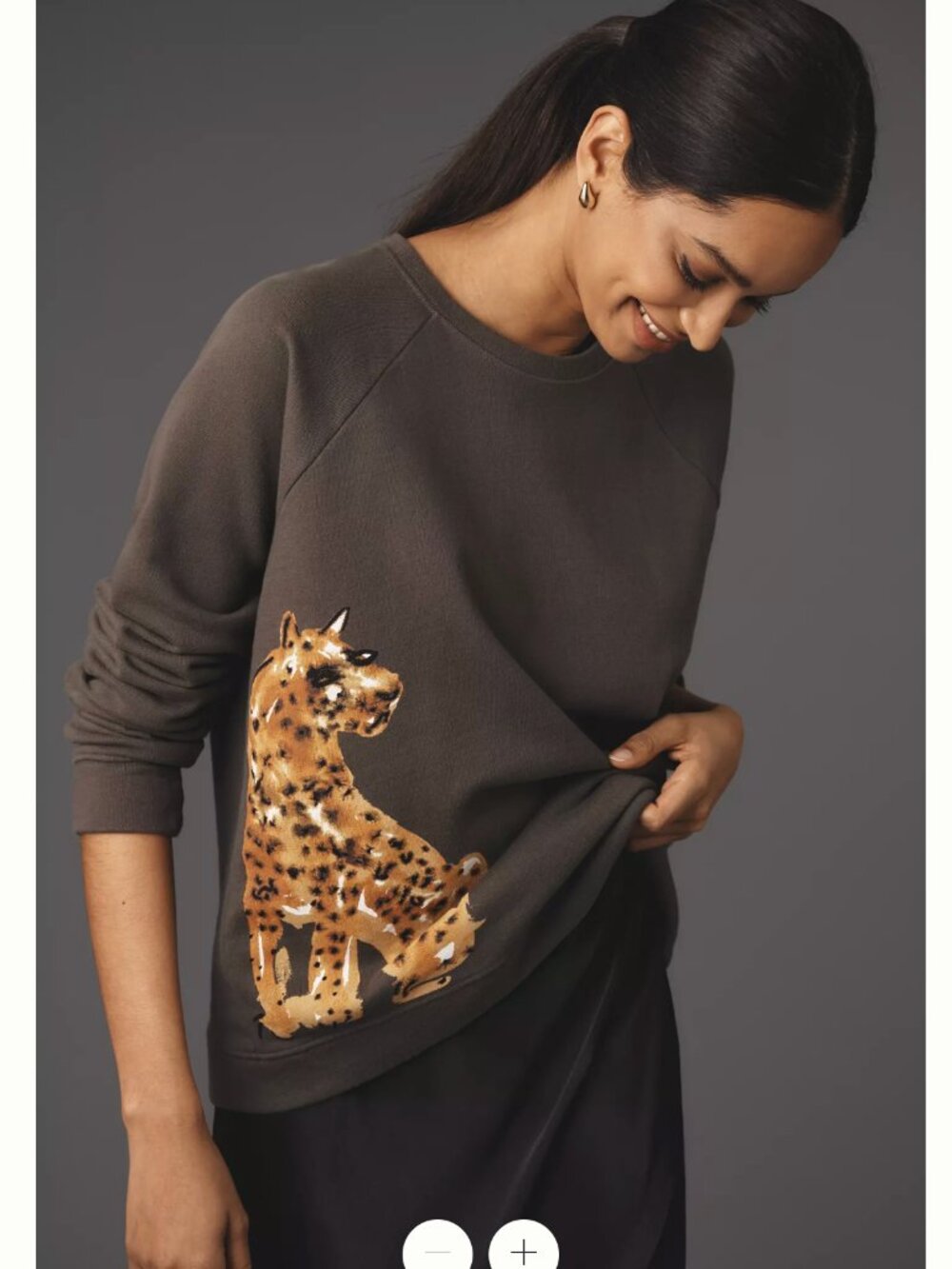 Anthropologie LouLou Avenue Cheetah Graphic Sweatshirt